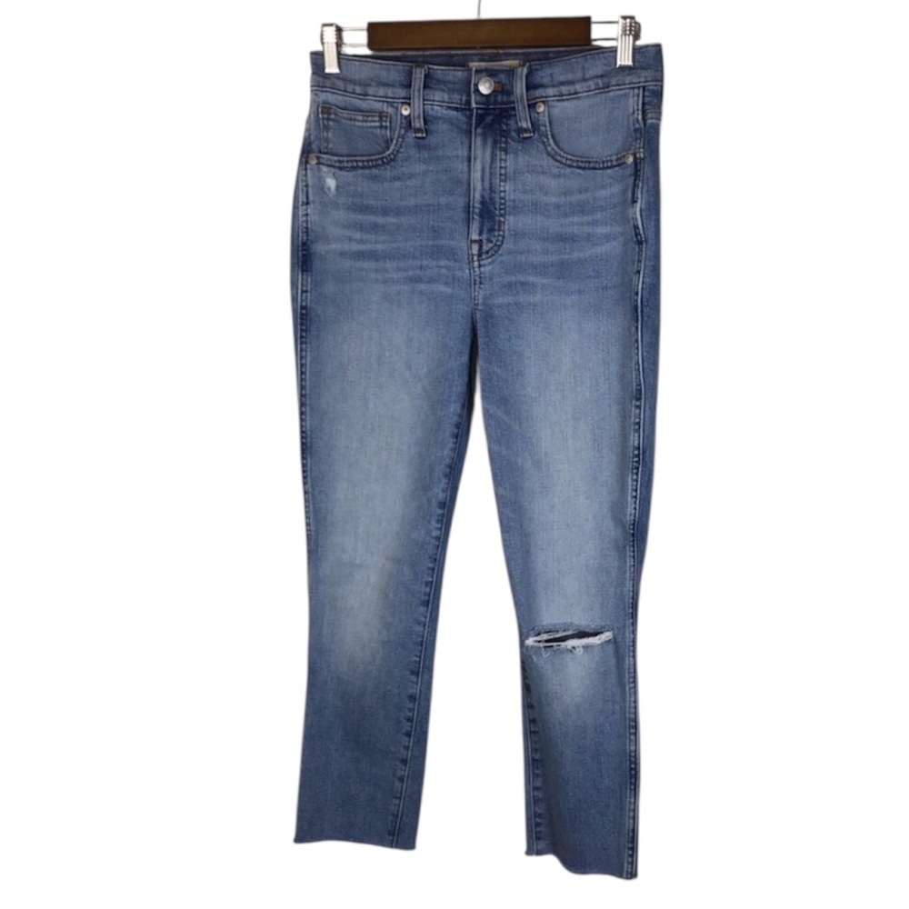 Madewell Ripped 10” High Rise Skinny Crop Size 27.